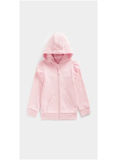 اشتري Pink Broderie Frill Zip Up Hoodie في الامارات