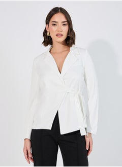 Buy Notch Collar Blazer Wrap Top in Saudi Arabia