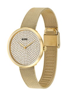 اشتري HUGO BOSS ROUND ANALOG WOMEN'S GOLD CASE WATCH - 1502659 في الامارات