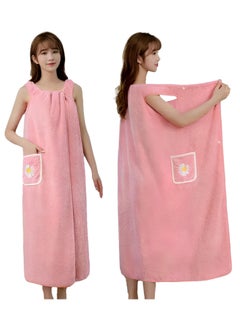 Buy Microfiber Wearable Towel Bath, Ladies Sling Towel Wrap, Bath and Gym Towel, Quick Dry Fleece Bathrobe, Women Shower Wrap Towel with Pocket, Towel Wrap for Women (Size:L) in UAE