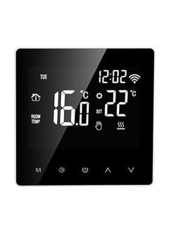 Buy Smart WiFi Thermostat ME81H for AC 230V, LCD Display Temperature Controller, Intelligent Floor Heating Thermostat (16A, White Back and White Press) in UAE