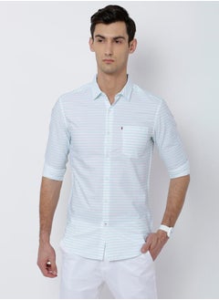 Buy Striped Slim Fit Shirt with Chest Pocket in Saudi Arabia