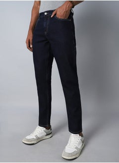 Buy Mid Rise Tapered Fit Stretchable Jeans in Saudi Arabia