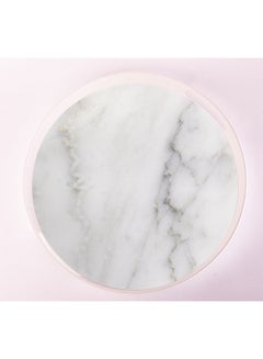 Buy Bright Designs Melamine Round Tray 
Set of 1 (D 38cm) white Marble in Egypt