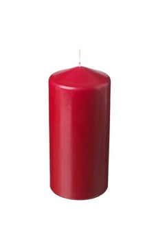 Buy Decorative Candles for Wedding Candles, Home Interior, Restaurants, Meditation Smokeless Cotton Wick (Unscented Pillar Candle - Red - 19 CM - Burning Time 70 Hour) in UAE