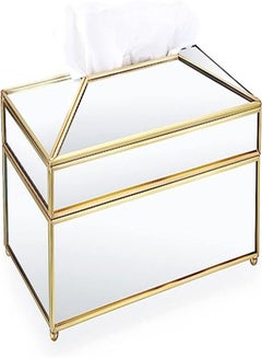 Buy Goolsky ectangular Mirror Glass Paper Tissue Box, Decorative Glass Napkin Storage Box, Facial Tissue Holder for Dresser, Bathroom, Bedroom, Home Decor, Office, Bar, Restaurant, Large in UAE