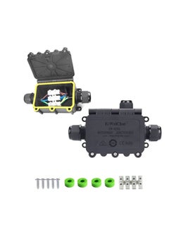 Buy Outdoor Junction Box Waterproof IP68, 3 Way M20 Coaxial Underground Cable Connector Electrical External Power Cord Boxes 2PCS in UAE