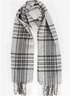 Buy Patterned Scarf With Fringes in UAE