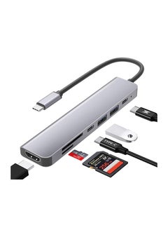 اشتري محطة إرساء 6 في 1 متعددة الوظائف من النوع C Hub 4K مع منفذ USB C لشحن مهايئ HDMI USB 3.0 منفذ HDMI من النوع C Hub متعدد المنافذ لأجهزة الكمبيوتر المحمول MacBook iPad وأجهزة USB C الأخرى في الامارات