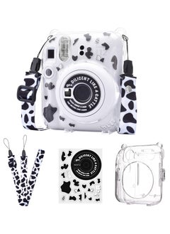 Buy Mini12 Case for Fujifilm Instax Mini 12 Camera Crystal Hard Case Cover with Shoulder Strap and Camera Sticker Milk MINI 12 Camera Bag in UAE