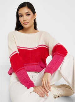 Buy Color Block Knitted Sweater in Saudi Arabia