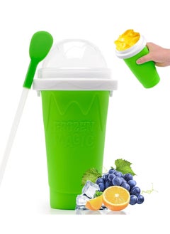 اشتري Slushie Maker Cup, Magic Quick Frozen Smoothies Cup Cooling Cup Double Layer Squeeze Cup Slushy Maker, Homemade Ice Cream Maker DIY it for Children and Family في الامارات