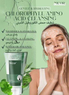 Buy Natural Face Wash With Chlorophyll Amino Acid Delicate Soothing & Repairing Facial Cleanser Mud-Deep Cleansing-Blackhead Remover Facial Cleanser For All Skin Types-Fine And Clear Pores Delicate Skin in Saudi Arabia