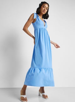 Buy Tie Up Detail Tiered Maxi Dress in UAE