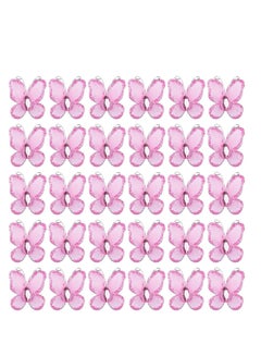 Buy 50 Pack Sheer Mesh Wire Glitter Butterfly Butterfly with Gem for Home and Wedding Decoration Party Wall Decorations (Pink) in UAE