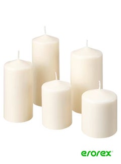 Unscented block candle, set of 5, natural price in Saudi Arabia