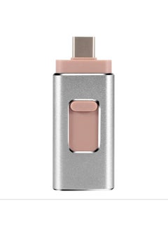 اشتري 8GB USB Flash Drive, Shock Proof 3-in-1 External USB Flash Drive, Safe And Stable USB Memory Stick, Convenient And Fast Metal Body Flash Drive, Silver Color (Type-C Interface + apple Head + USB) في السعودية
