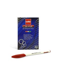 Buy CELLO CLASSIC BALL PEN 0.7MM / 0.6 MM BOX OF 50PC RED in UAE