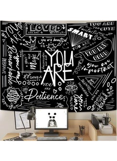 Buy Tapestry Wall Hanging, Black Classroom, Quote Happiness Tapestry Funny Tapestries  for Teen Girl Living Room Dorm (Black) in Saudi Arabia