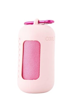 Buy Portable Sports Quick-Dry Towel Silicon Storage Case Quick-Drying Towel Portable Storage Set Cold Sports Sweat Towel Microfiber Breathable Cold Towel, High Absorbency Breathable (L, Pink) in Saudi Arabia