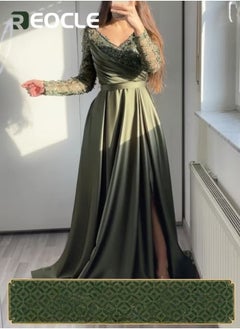 NXYBD Elegant Velvet Long Prom Evening Dresses Long Sleeves Lace Formal  party Gowns Srobe de soiree (Color : Black, Size : 2) price in UAE | Amazon  UAE | kanbkam