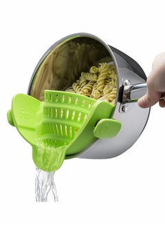 Buy Snap N Strain Strainer, Clip On Silicone Colander, Fits all Pots and Bowls - Lime Green in UAE