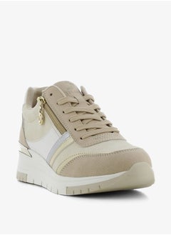 Buy Women's Colourblock Lace-Up Sneakers with Zip Detail in Saudi Arabia