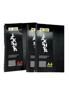 Buy Lotus Lakshya A4 Spiral School Notebook 160 pages Hard Cover Set of 3 in UAE
