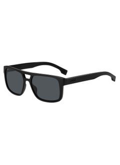 Buy Men's UV Protection Rectangular Shape  Sunglasses BOSS 1648/S GREY 44 - Lens Size: 43.9 Mm - Black in UAE