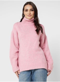 Buy Turtle Neck Knitted Sweater in UAE