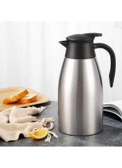 Buy 2L Vacuum Insulated Thermos 304 Stainless Steel Thermal Carafe with Lid Double Wall Vacuum Insulated Coffee Pot for Coffee Tea (Silver) in Egypt