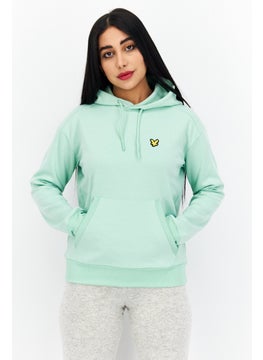 اشتري Women Hooded Brand Logo Sweatshirt, Light Green في السعودية