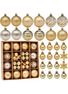 Buy Bauble Ornament Ball Set, 42Pcs Shatterproof Tree Hanging Balls in Saudi Arabia