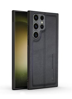 Buy Luxury PU Leather Shockproof Case Cover For Samsung Galaxy S23 Ultra 5G 2023 Black in Saudi Arabia