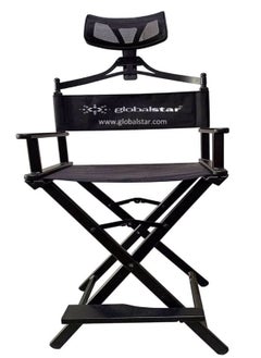 Buy Globalstar Foldable Tall Makeup Chair With Headrest Color Black MY739B in UAE