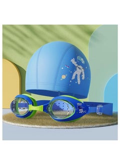 Buy Children's Swimming Goggles Waterproof And Anti-fog Professional Diving Goggles With Swimming Cap in UAE