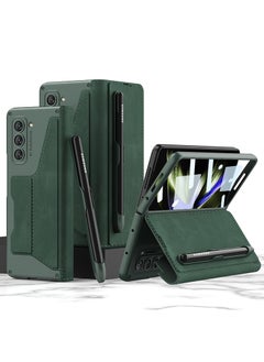 Buy Case for Samsung Galaxy Z Fold 5 Case with Removable Velcro Pen Slot, Built with Screen Protector, Slim Flip Armor Folding Leather Case for Z Fold 5 5G. Note: Not Include the Pen in UAE