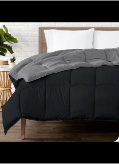 Buy Cotton - Reversible Heavy Comforter -4Kgs - Down Alternative Filling - (For Matress 180cm/200cm) - Size  (250cm x 240cm) - Black x Grey in Egypt