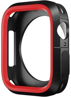 اشتري Apple Watch Series 7 (45mm) Silicon Case Frame But Dose Not Cover The Screen - Black/Red في مصر