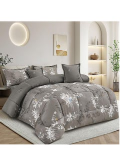 Buy Summer comforter set 6 pieces velvet medium filling excellent quality 230*250 in Saudi Arabia