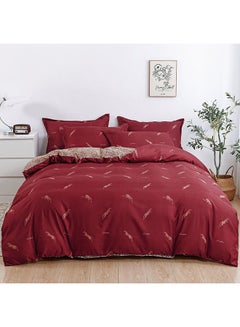 Buy 6-Piece King Size Duvet Cover Set|1 Duvet Cover + 1 Fitted Sheet + 4 Pillow Cases|Microfibre|MOCHA in UAE