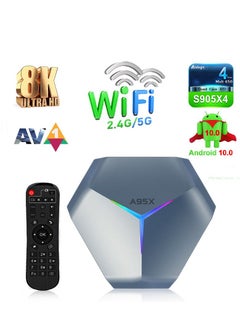 Buy Android 10.0 TV Box Amlogic Quad Core Dual WiFi 2.4G/5G in UAE