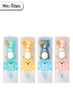 Buy 4 Pack Cartoon Bear Shape Children's Toothbrushes Suitable for children aged 2-10 individual package in UAE