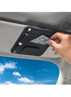 Buy SYOSI Car Sun Visor Organizer, Sunglasses Clip for Car Visor, PU Leather Car Sun Visor Storage Case, Car Visor Accessories for Sunglasses, Driver License, Insurance, Pens, Keys in UAE