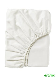 Buy Fitted sheet white 90x200 cm in Saudi Arabia