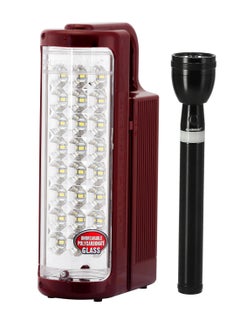 Buy Rechargeable LED Emergency Light With Flashlight Brown/Black in Saudi Arabia