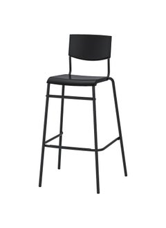 Buy Bar Stool With Backrest, Black/Black, 74 Cm in Saudi Arabia