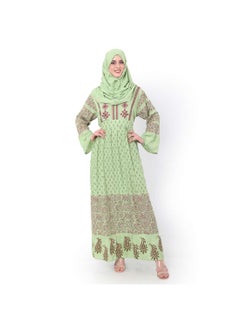 اشتري EMBROIDERED AND PRINTED WITH BELT LONG VISCOSE ARABIC JALABIYA DRESS في الامارات