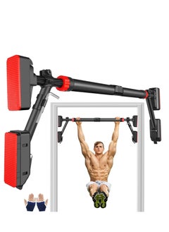 Buy Yoawllty Pull Up Bar Doorway,Chin Up Bar Door Frame with Fixing Bracket,Adjustable Width 30.7"-38.6" Upper Body Workout Bar No Screw Wall Mounted Trainer Exercise Equipment for Home Fitness Sports in UAE