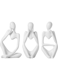 Buy Xsmxlnkwl White Thinker Resin Statue - 3 Pieces in Egypt